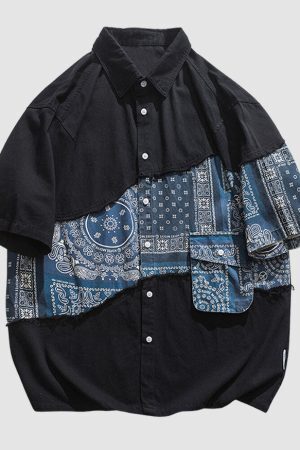 Style Core Aesthetics, New Style Trends Ethnic Cotton Contrast Shirts