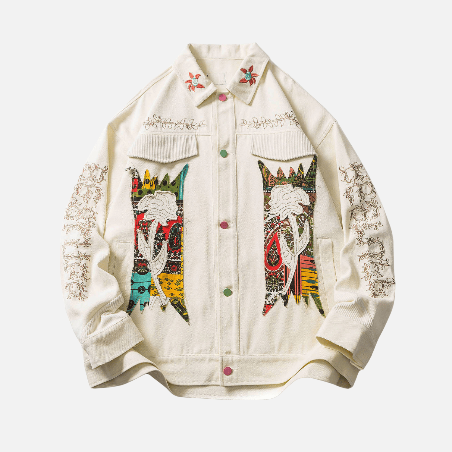 Style Core Aesthetics, New Style Trends Ethnic Floral Patchwork Jacket