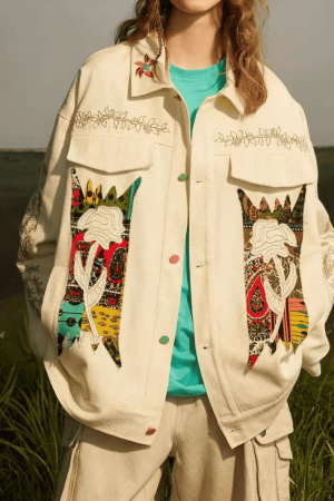 Style Core Aesthetics, New Style Trends Ethnic Floral Patchwork Jacket