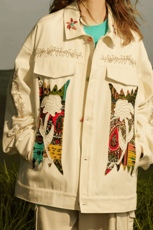 Style Core Aesthetics, New Style Trends Ethnic Floral Patchwork Jacket