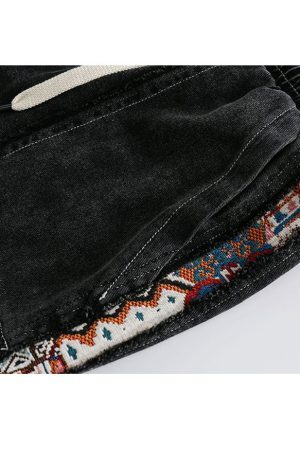 Style Core Aesthetics, New Style Trends Ethnic Patchwork Drawstring Shorts