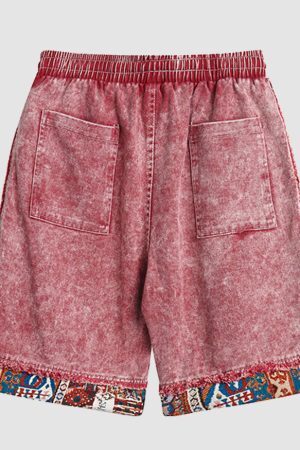 Style Core Aesthetics, New Style Trends Ethnic Patchwork Drawstring Shorts