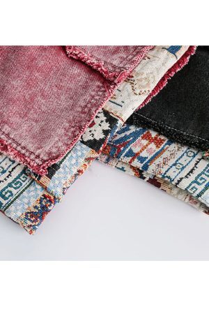 Style Core Aesthetics, New Style Trends Ethnic Patchwork Drawstring Shorts