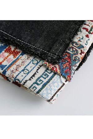 Style Core Aesthetics, New Style Trends Ethnic Patchwork Drawstring Shorts