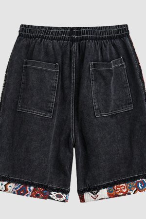Style Core Aesthetics, New Style Trends Ethnic Patchwork Drawstring Shorts