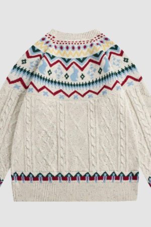 Style Core Aesthetics, New Style Trends Ethnic Style Rabbit Pattern Sweater