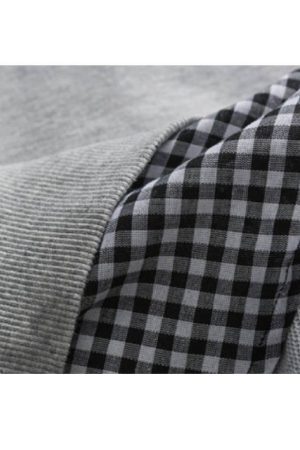 Style Core Aesthetics, New Style Trends Faux Layered Checkered Collared Sweatshirt