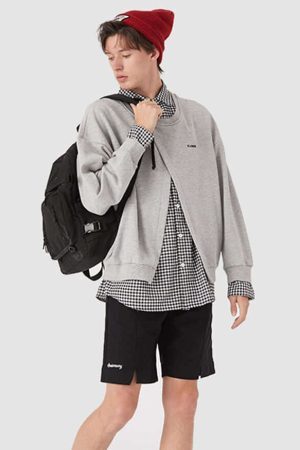 Style Core Aesthetics, New Style Trends Faux Layered Checkered Collared Sweatshirt