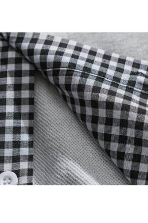 Style Core Aesthetics, New Style Trends Faux Layered Checkered Collared Sweatshirt