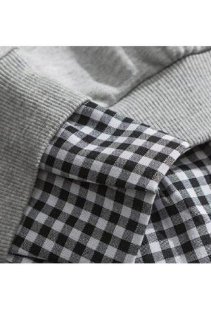 Style Core Aesthetics, New Style Trends Faux Layered Checkered Collared Sweatshirt