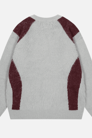 Style Core Aesthetics, New Style Trends Faux Mink Fuzzy Colorblock Sweater