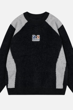 Style Core Aesthetics, New Style Trends Faux Mink Fuzzy Colorblock Sweater