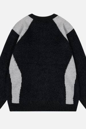 Style Core Aesthetics, New Style Trends Faux Mink Fuzzy Colorblock Sweater