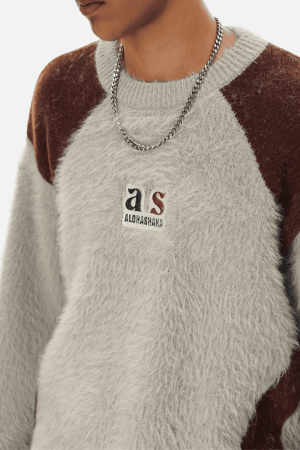 Style Core Aesthetics, New Style Trends Faux Mink Fuzzy Colorblock Sweater