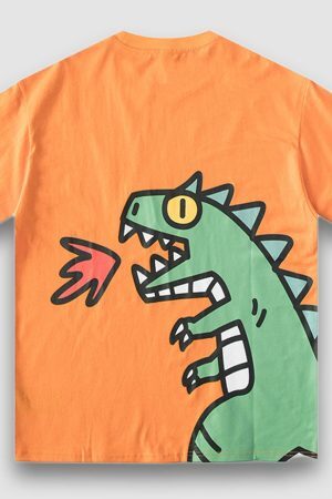 Style Core Aesthetics, New Style Trends Fire Breathing Dinosaur Print Tee