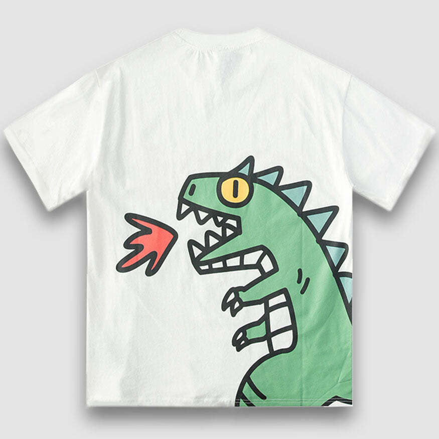 Style Core Aesthetics, New Style Trends Fire Breathing Dinosaur Print Tee