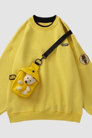 Style Core Aesthetics, New Style Trends Fleece Hoodie +Teddy Bear Bag