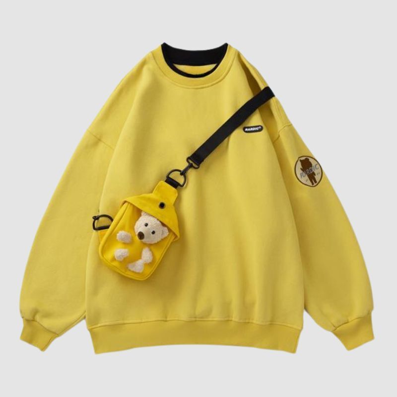 Style Core Aesthetics, New Style Trends Fleece Hoodie +Teddy Bear Bag