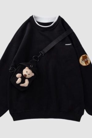 Style Core Aesthetics, New Style Trends Fleece Hoodie +Teddy Bear Bag