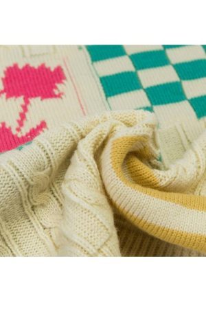 Style Core Aesthetics, New Style Trends Floral And Check Pattern Sweater