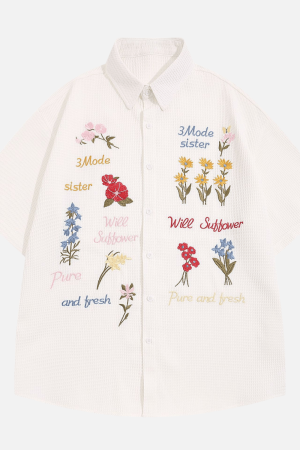 Style Core Aesthetics, New Style Trends Floral Embroidered Summer Shirt