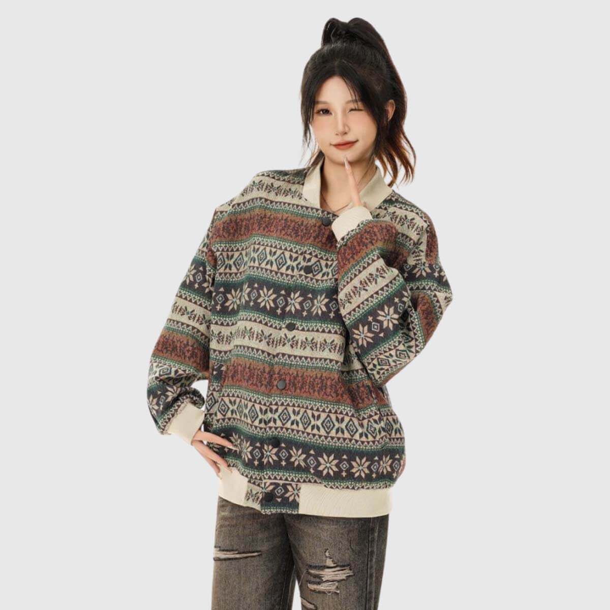 Style Core Aesthetics, New Style Trends Floral Embroidered Sweater Style Core Aesthetics, New Style Trends Floral Embroidered Sweater