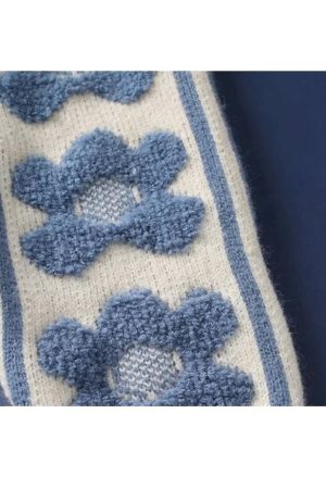 Style Core Aesthetics, New Style Trends Floral Pattern Polo-Collar Sweater