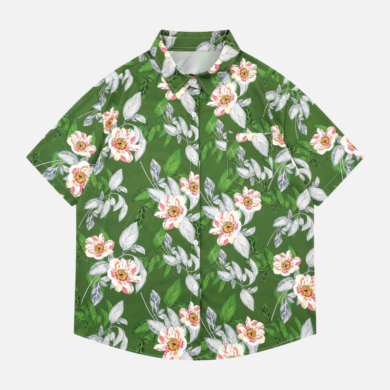 Style Core Aesthetics, New Style Trends Floral Print Hawaiian Shirt