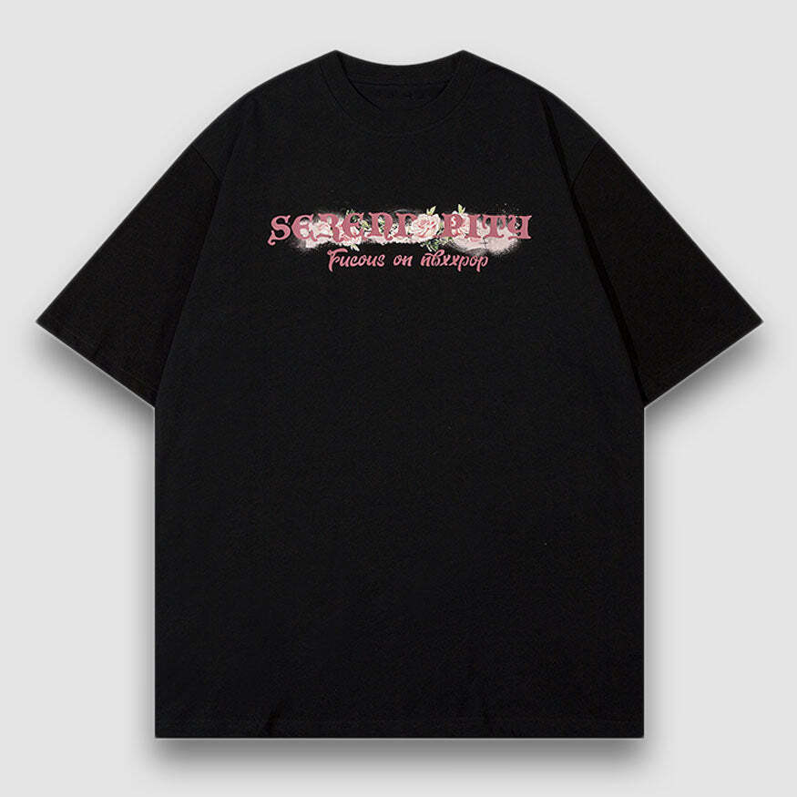 Style Core Aesthetics, New Style Trends Flower Heart Pattern Printed Tee