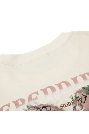 Style Core Aesthetics, New Style Trends Flower Heart Pattern Printed Tee