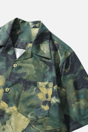 Style Core Aesthetics, New Style Trends Flower oil painting shirt