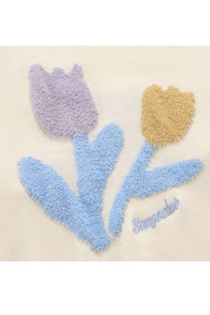 Style Core Aesthetics, New Style Trends Flower Pattern Embroidered Pullover