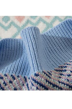 Style Core Aesthetics, New Style Trends Flower Pattern Stitching Knit Pullover