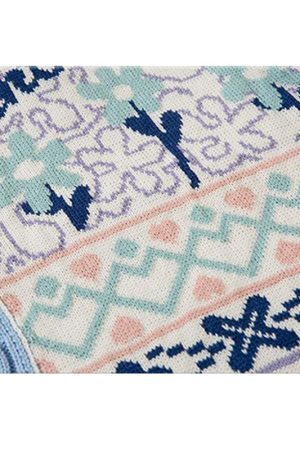 Style Core Aesthetics, New Style Trends Flower Pattern Stitching Knit Pullover