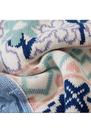 Style Core Aesthetics, New Style Trends Flower Pattern Stitching Knit Pullover