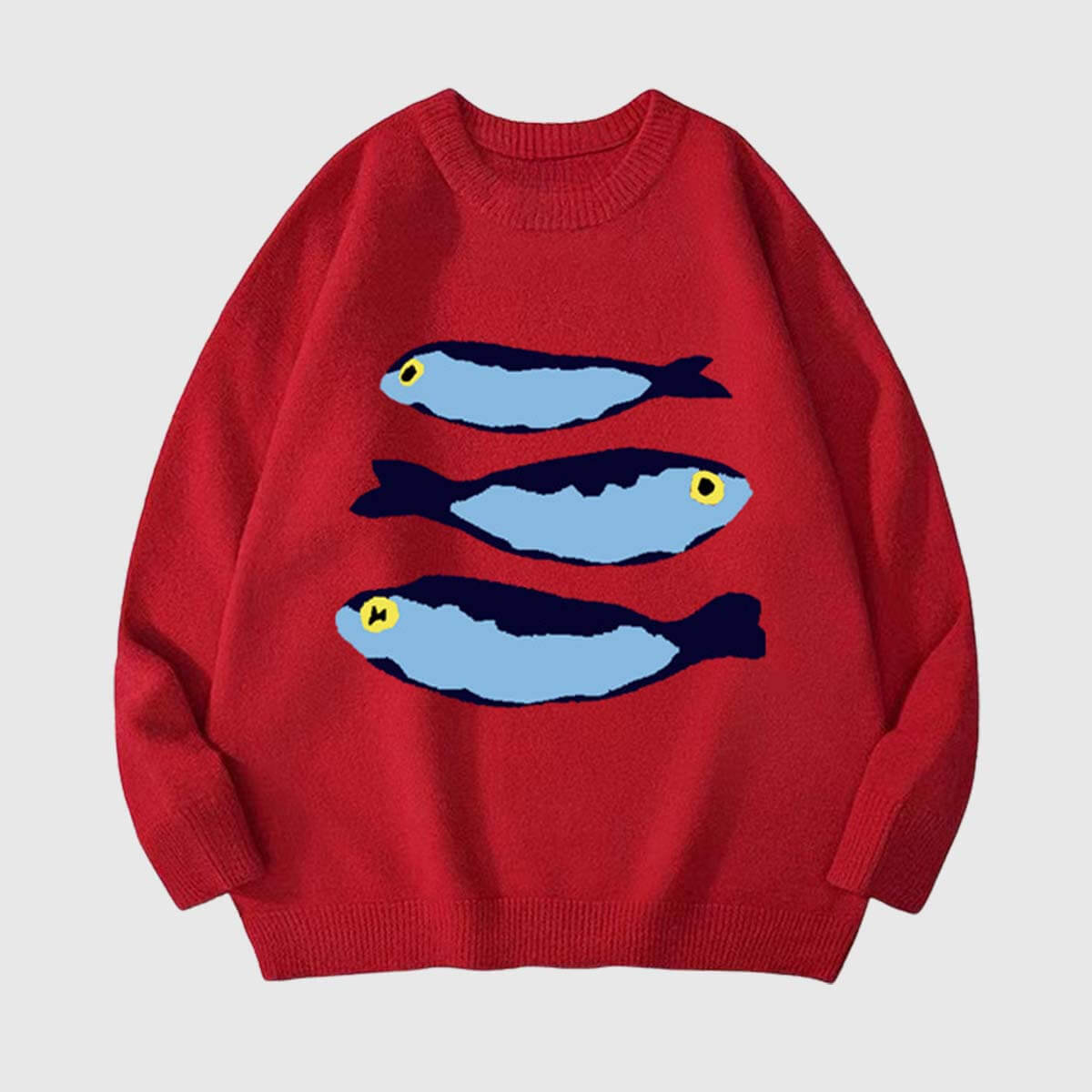 Style Core Aesthetics, New Style Trends Fluffy Knit Fish Sweater