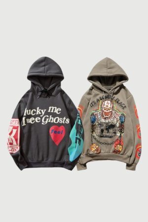 Style Core Aesthetics, New Style Trends Foamy Love Letter Graffiti Hoodie