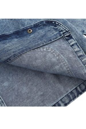 Style Core Aesthetics, New Style Trends Foliage Embroidered Multi-Pocket Denim Jacket