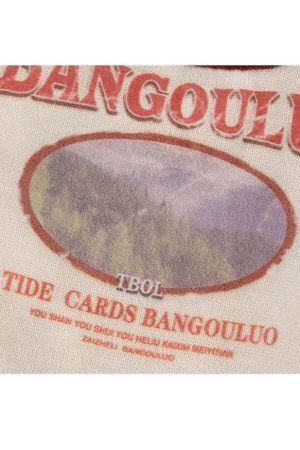 Style Core Aesthetics, New Style Trends Forest Photo Print Cropped Sweater