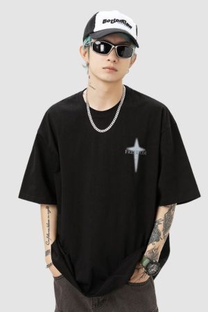 Style Core Aesthetics, New Style Trends Four-pointed Star Cotton Tee