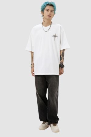 Style Core Aesthetics, New Style Trends Four-pointed Star Cotton Tee