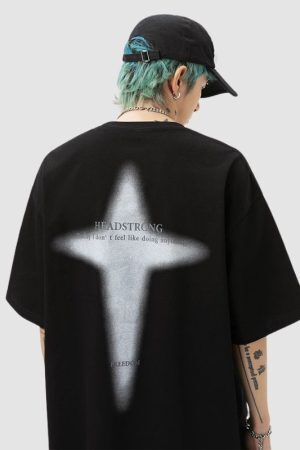 Style Core Aesthetics, New Style Trends Four-pointed Star Cotton Tee