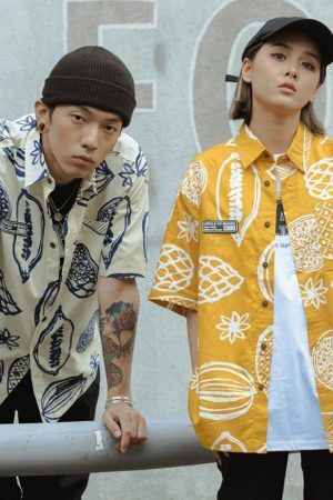 Style Core Aesthetics, New Style Trends Fruit Graffiti Summer Shirt