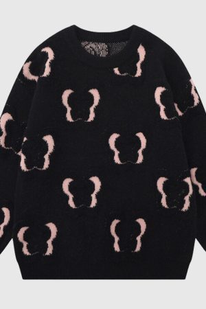 Style Core Aesthetics, New Style Trends Full Butterfly Embroidered Pullover