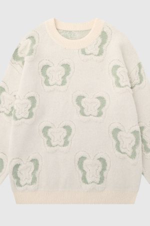 Style Core Aesthetics, New Style Trends Full Butterfly Embroidered Pullover
