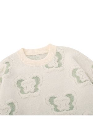 Style Core Aesthetics, New Style Trends Full Butterfly Embroidered Pullover