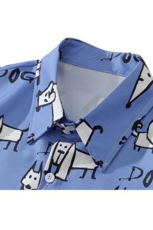 Style Core Aesthetics, New Style Trends Fun Cartoon Print Shirt