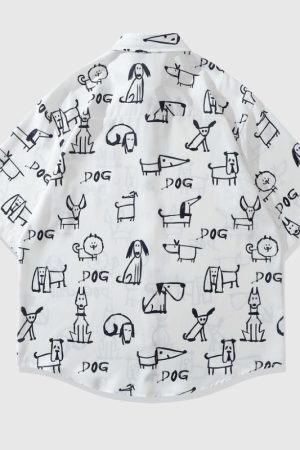 Style Core Aesthetics, New Style Trends Fun Cartoon Print Shirt