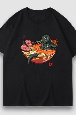 Style Core Aesthetics, New Style Trends Funny Bathing Cartoon Print Tee