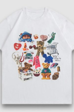 Style Core Aesthetics, New Style Trends Funny Bear Print Tee